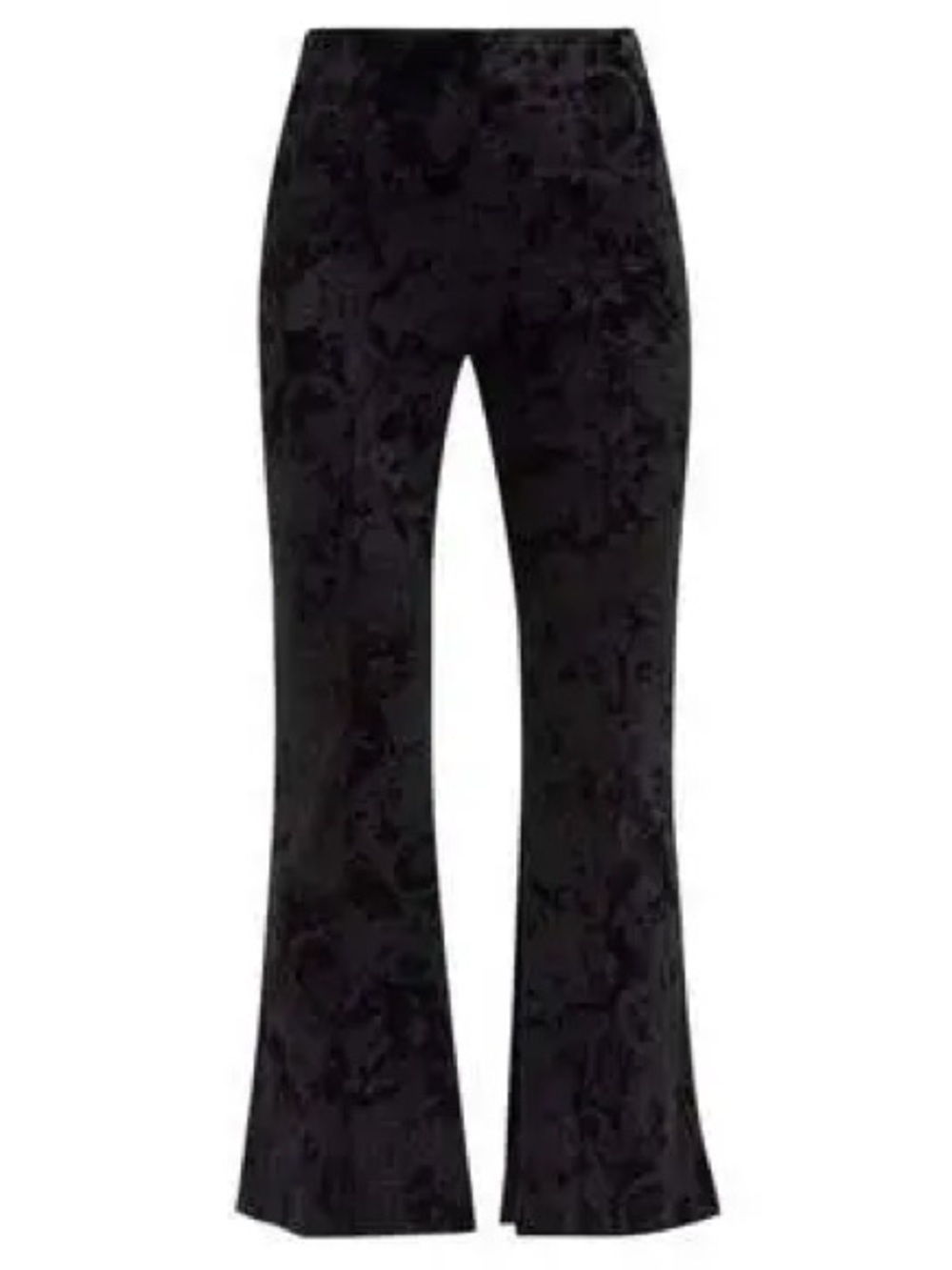 GANNI Paisley-debossed velvet flared trousers